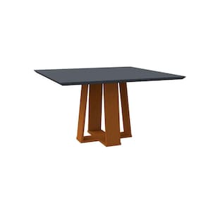 mesa de jantar quadrada com tampo de vidro valencia cinza e ype 135 cm