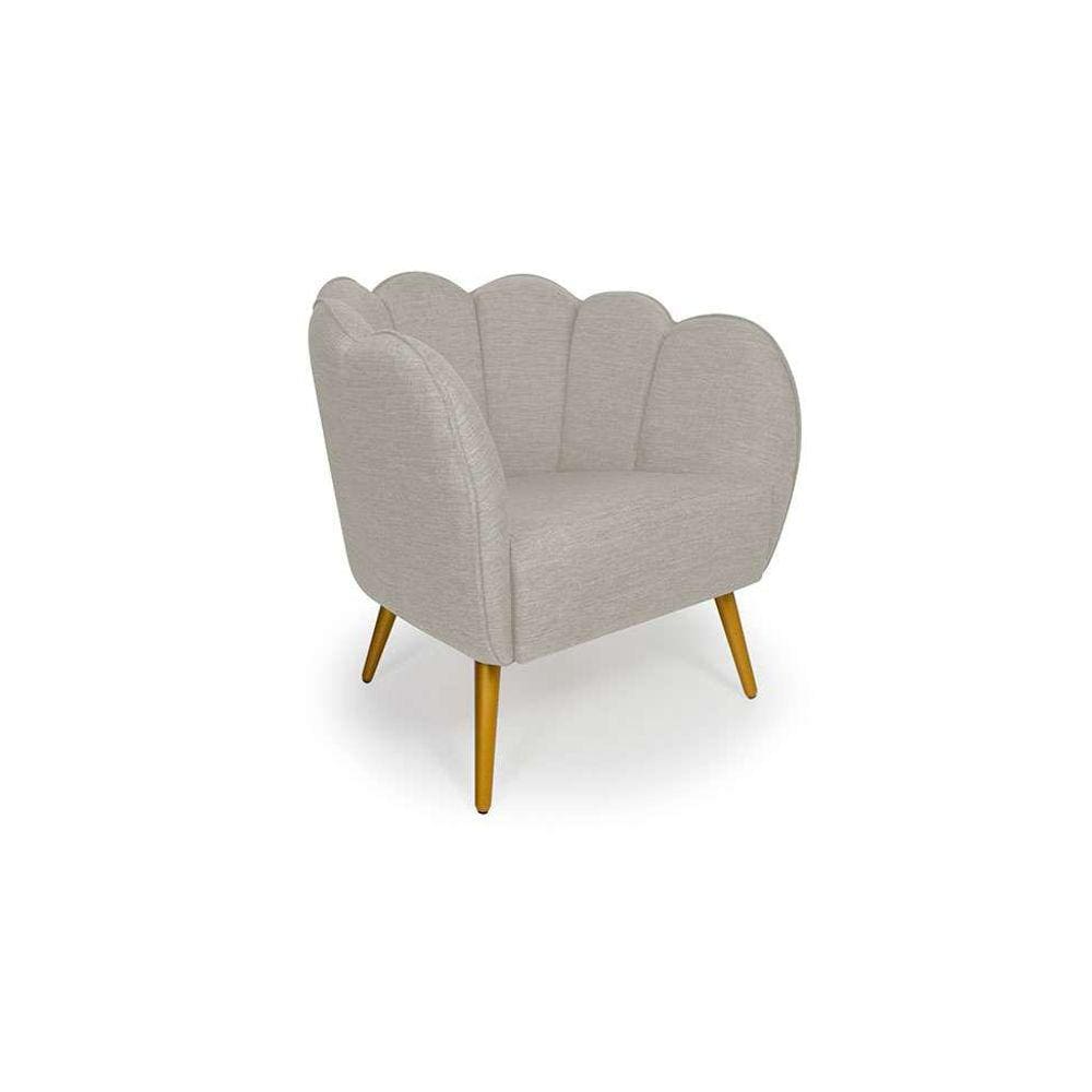 poltrona ariel pé palito linho aveia e bronze