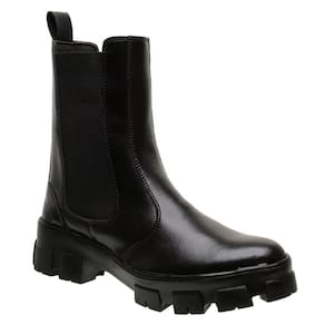 Bota Feminina Cano Médio Social Casual Elástico Confortável