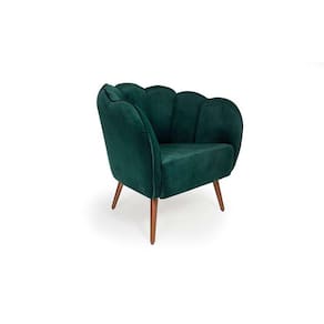 poltrona ariel pé palito suede esmeralda e cobre