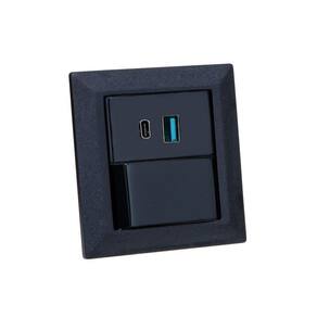 Espelho de Tomada Duplo Chanfrado 1 Interruptor 2Usb 9.0A Pr
