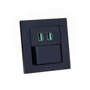Espelho Duplo Reto 2 USB 4.9A 1 Interruptor