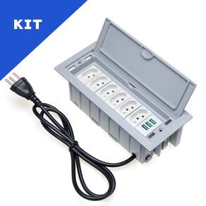 Kit Caixas De Tomadas 7 Blocos 6 Tomadas 10A 3 USB 5.2A CZ