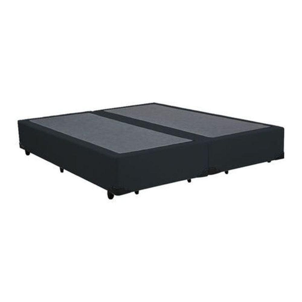 Base Box Casal Bipartido Box Suede Preto