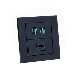 Espelho Duplo Reto 2 USB 4.9A 1 HDMI