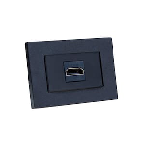 Espelho de Tomada Simples Reto com 1 HDMI Preto