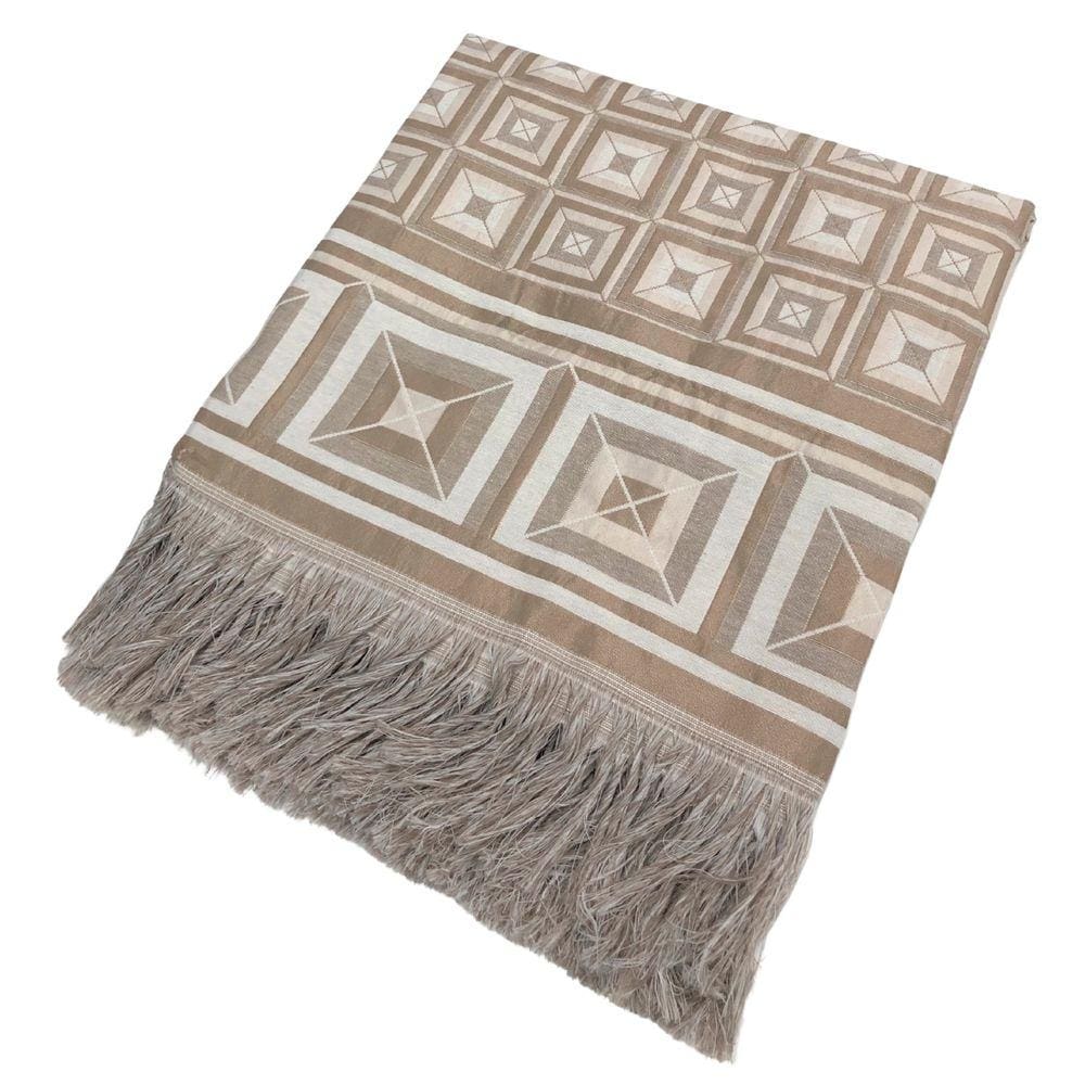 Xale Manta para Sofá Protetor Decorativo Dupla Face Premium 1.40mx1.70m Cairo Bege