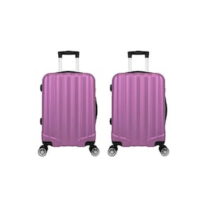 Kit 2 Malas de Bordo 10kg ABS 4 Rodas XH-A122 Rosa Prizi