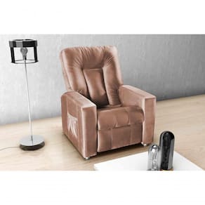 Poltrona Reclinavel Mx-5 Pallas Veludo Marrom Claro Matrix