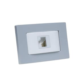 Espelho de Tomada Simples Reto com 1 RJ-45 CAT5e Cinza