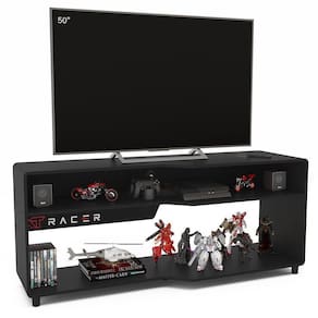 Rack Gamer E Escritório Max Air Preto Bp Xt Racer Logo Vermelho - Politorno
