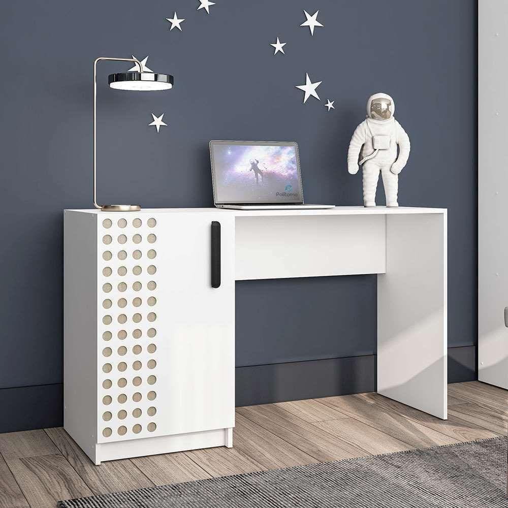 Mesa Escrivaninha Domi 1 Porta - Branco/salinas