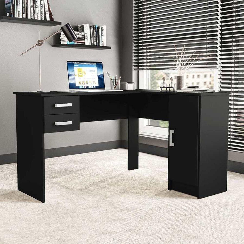 Mesa Escrivaninha Barcelona 2 Gavetas - Preto