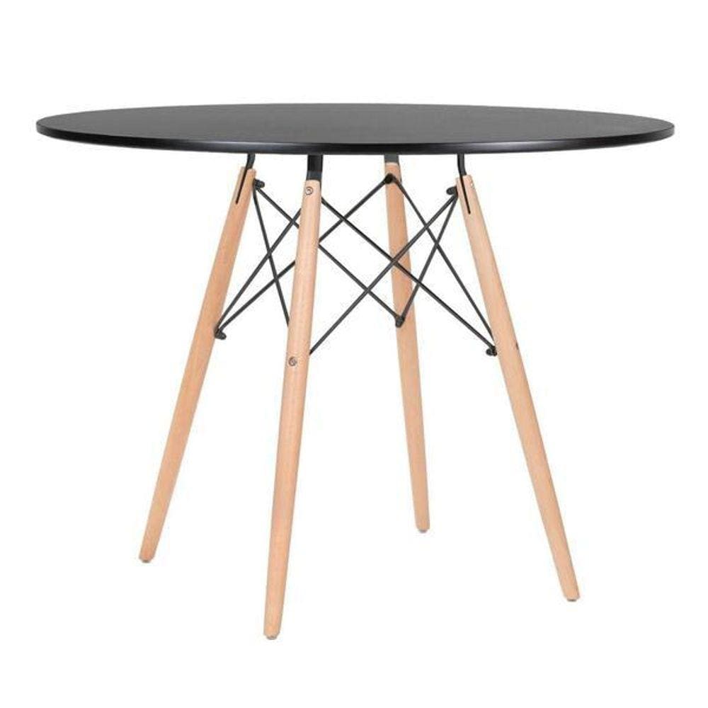 Mesa Eames Tampo redondo MDF 110cm Preto