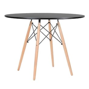 Mesa Eames Tampo redondo MDF 110cm Preto