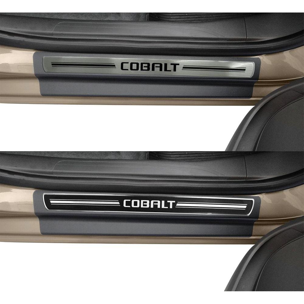 Jogo Soleira Premium Elegance Chevrolet Cobalt 2011 à 2019 - ( Vinil + Resinada 4 Peças )
