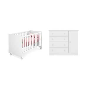 Berço Mini Cama Americano e Cômoda Sapateira Doce Sonho – Qmovi