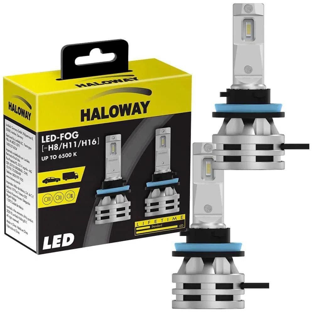 Par Lâmpada Haloway LED Fog H8 H11 H16 12V 12,5W 6500K