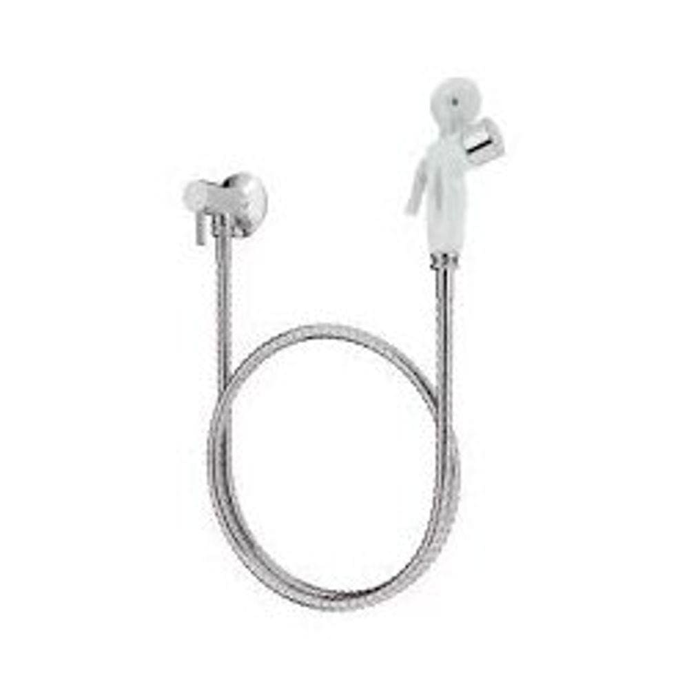 Ducha Higiênica Metal Cromado Acionamento 1/4 De Volta Acabamento Cromado Brilhante Cor Branco