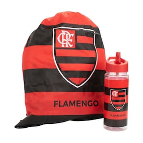 Kit Presente Flamengo Garrafa De Bico 450ml + Mochila Saco