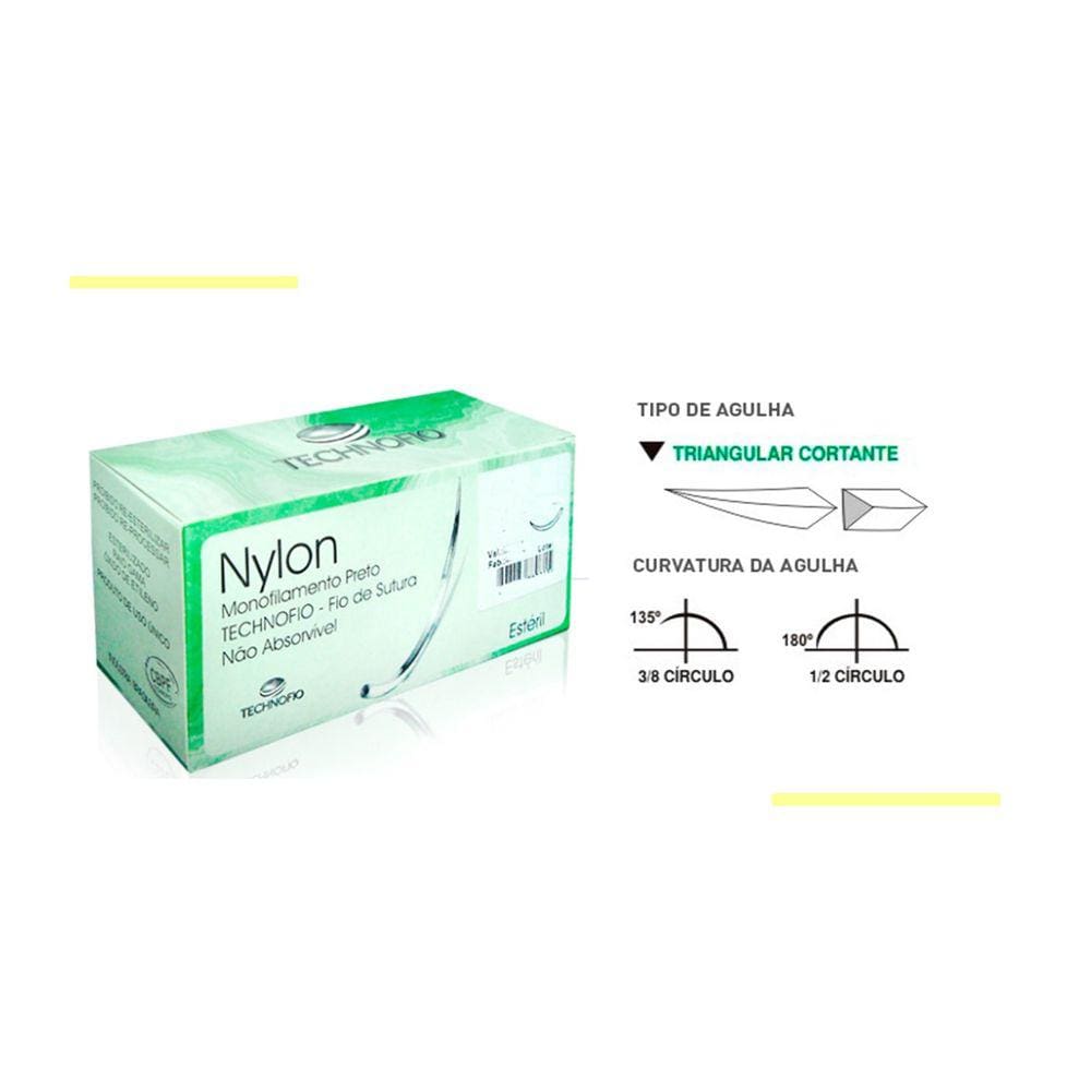 Fio De Sutura Nylon Não Absorvíve  24Un