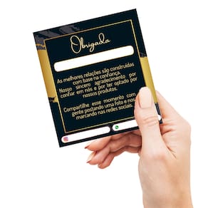25 -cartão De Agradec. Cliente Pela Compra | Preto E Dourado