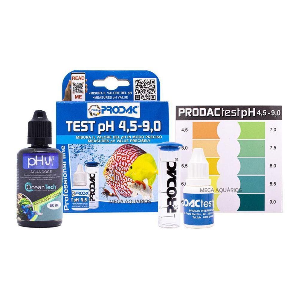 Kit Teste Prodac Ph + Oceantech Ph Up Aumentar Ph 50Ml