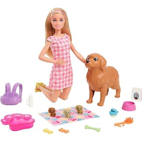 Boneca Barbie Filhotinhos Recém-Nascidos Loira HCK74 HCK75 - Mattel
