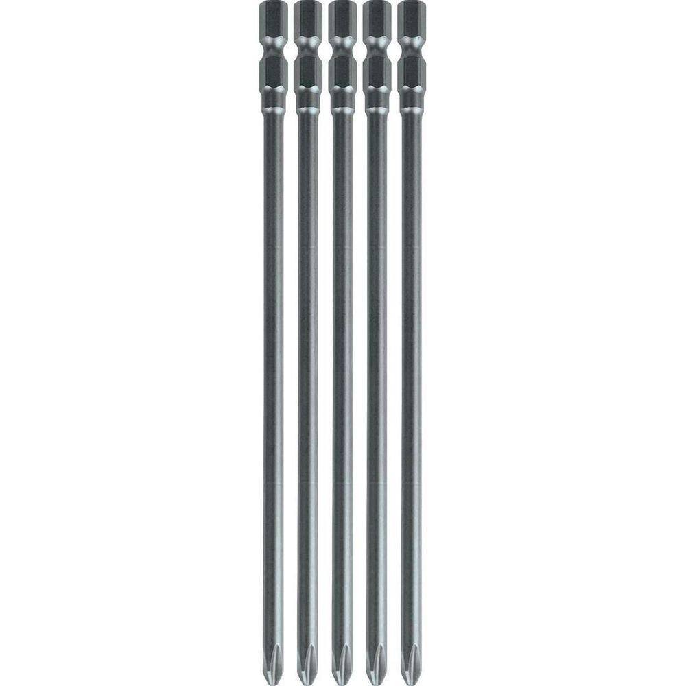Pacote 5 Pcs Bits Phillips 162Mm Ph2 Longo Makita B-10481