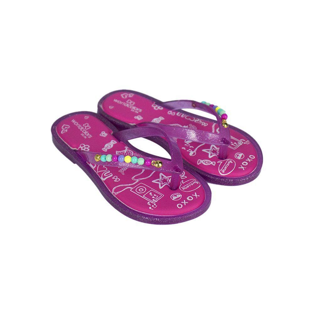 Chinelo WorldColors Música Infantil Feminino