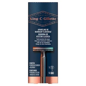 Aparelho de Barbear King C. Gillette Clássico + 5 Lâminas