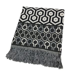 Xale Manta para Sofá Protetor Decorativo Dupla Face Premium Luxo 1.40x1.70m Ibiza Preto