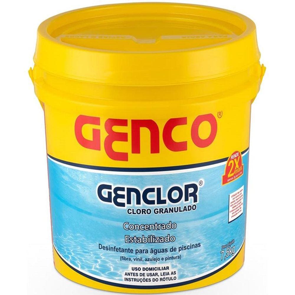 Cloro Granulado Estabilizado Genclor Balde 7,5 KG Gengo