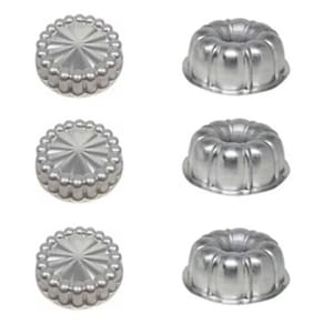 Kit 6 Peças Mini Forma Bolo Pudim Torta Suíça Decorada C4