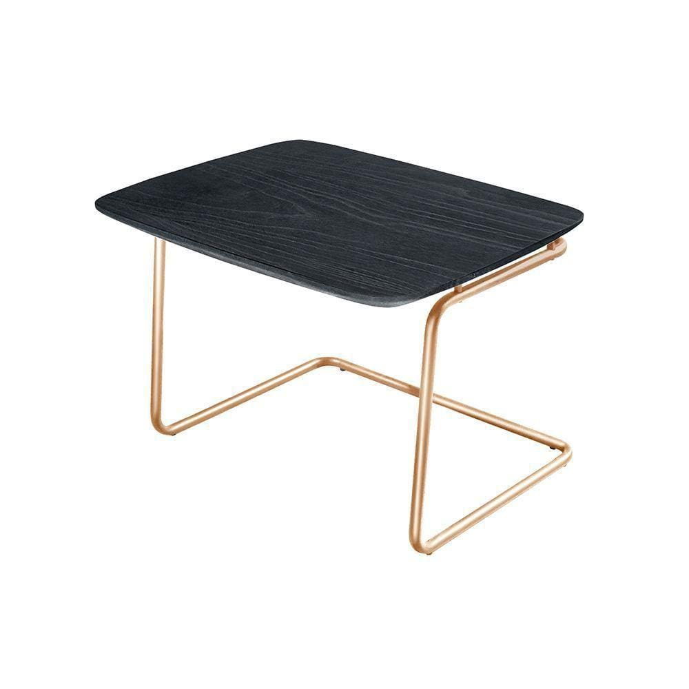 Mesa De Centro Kairos Base Cobre 54x43cm Larflex Cor:ébano