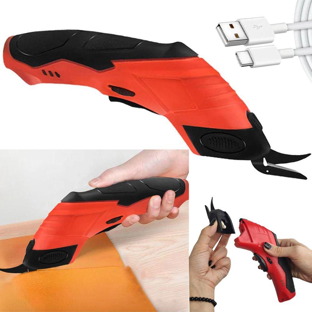 Tesoura Eletrica Sem Fio Corta Pano Tecido Papel Papelao Artesanato Costura Diy