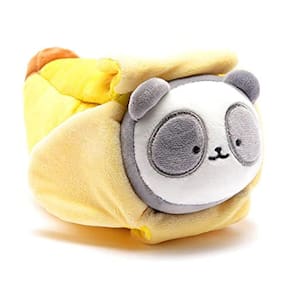 Pandaroll de boneca de pelúcia de 6 “Anirollz com cobertor de banana macio e macio de bicho de pelúcia Panda