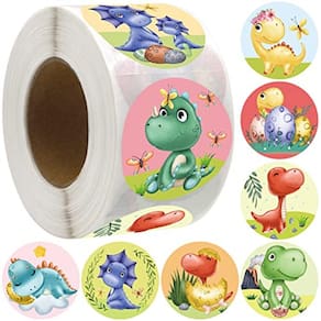 Adesivos de dinossauro para crianças 500pcs aniversário sala de aula dinossauro festa favor fornecimento rolo adesivo recompensa decoração