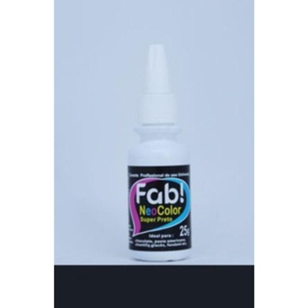 Corante Neocolor PRETO Fab Ind 25g Corante universal (lipossolu´vel e hidrossolu´vel) Use em Chantilly, Chocolate