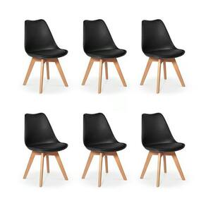 Kit com 6 Cadeiras Leda Preta - Charles Eames com Almofada