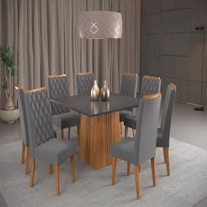 Conjunto Sala de Jantar Mesa 120cm Nany 8 Cadeiras Iza Viero