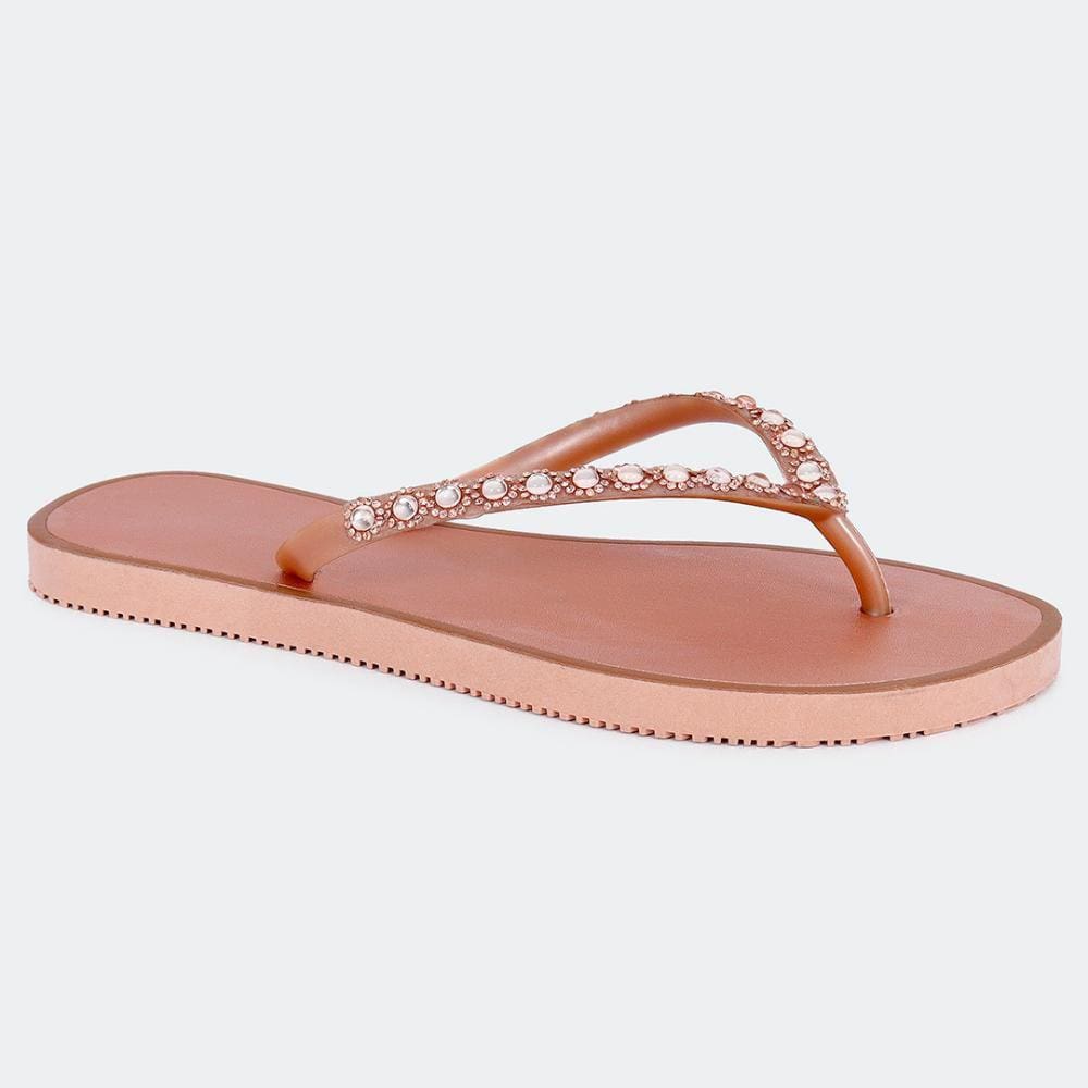 Chinelo Sandália de Dedo Pedraria Flor Brilho Strass Estilo