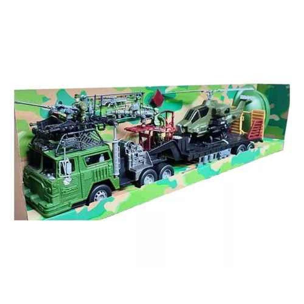 Kit Militar Army Caminhão Helicóptero 90cm + Capacete