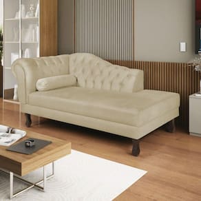 Diva Recamier Dora 185cm Lado Direito Suede Bege