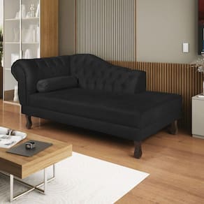 Diva Recamier Dora 160cm Lado Direito Suede Preto