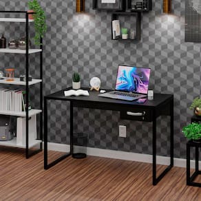 Mesa Para Escritório Escrivaninha Diretor Estilo Industrial 120cm Preto