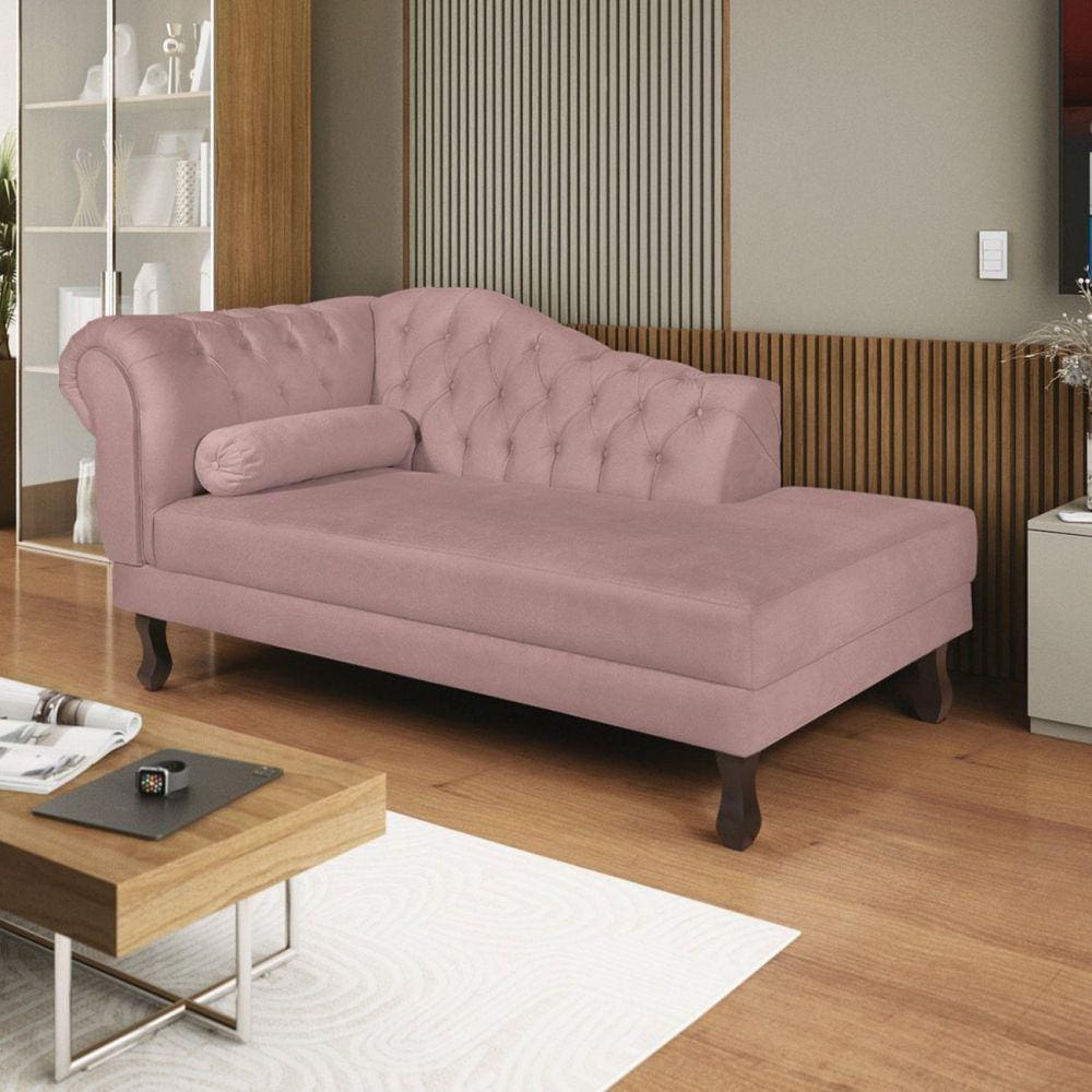Diva Recamier Dora 160cm Lado Direito Linho Rose