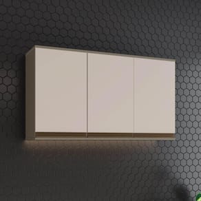 Armário Aéreo 3 Portas 120cm Aurora Duna/Cristal