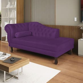 Diva Recamier Dora 185cm Lado Direito Suede Roxo