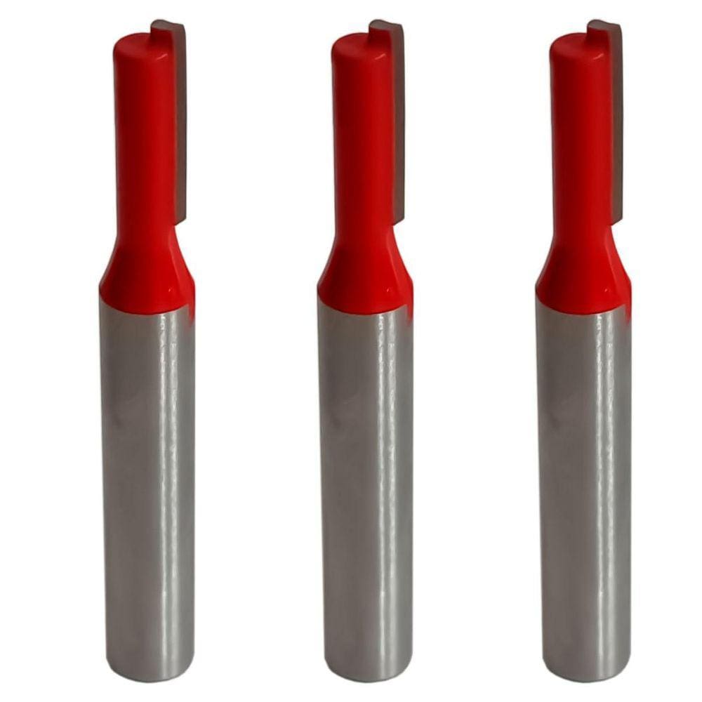 Kit 3 Fresa Reta Paralela 4Mm Haste 6Mm Metal Duro Tupia